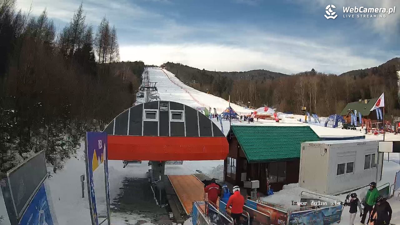 Jaworzyna Krynicka - widok na trasy nr 2 - 21 luty 2026, 13:59