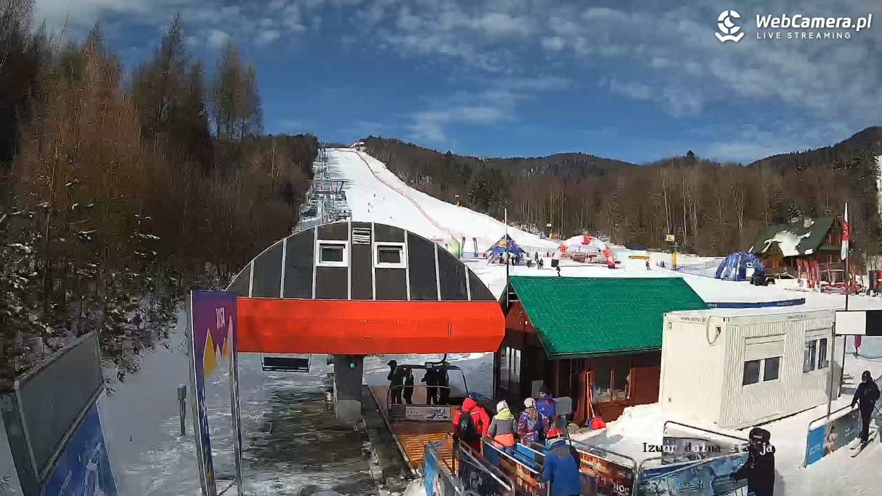 Jaworzyna Krynicka - widok na trasy nr 2 - 21 luty 2026, 10:41