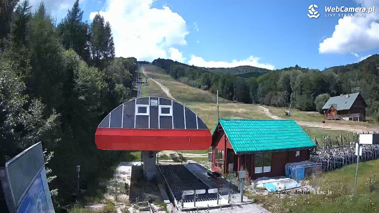 Jaworzyna Krynicka - widok na trasy nr 2 - 22 lipiec 2026, 13:52
