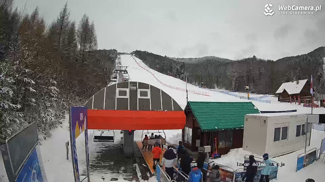 Jaworzyna Krynicka - widok na trasy nr 2 - 19 luty 2026, 14:02