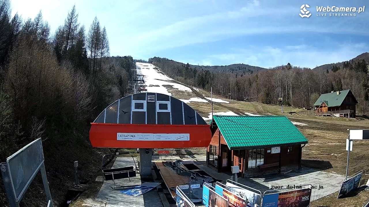 Jaworzyna Krynicka - widok na trasy nr 2 - 12 kwiecień 2025, 14:29