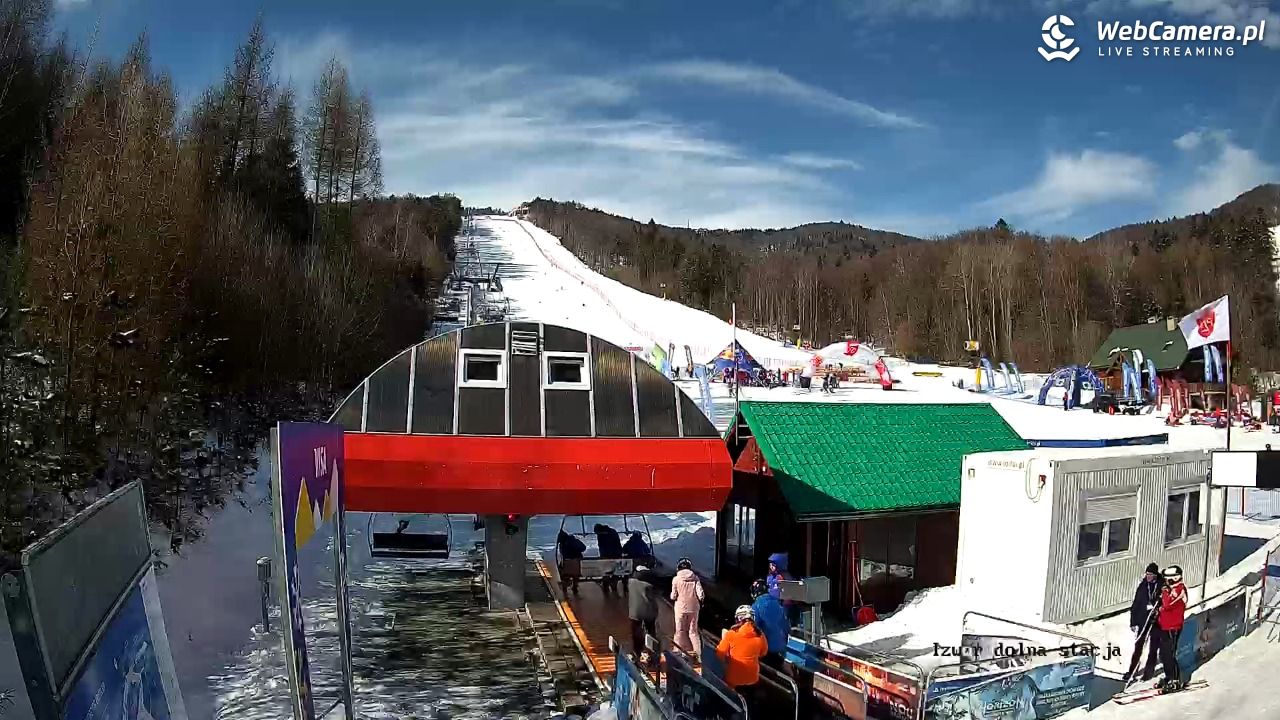 Jaworzyna Krynicka - widok na trasy nr 2 - 21 luty 2026, 11:51