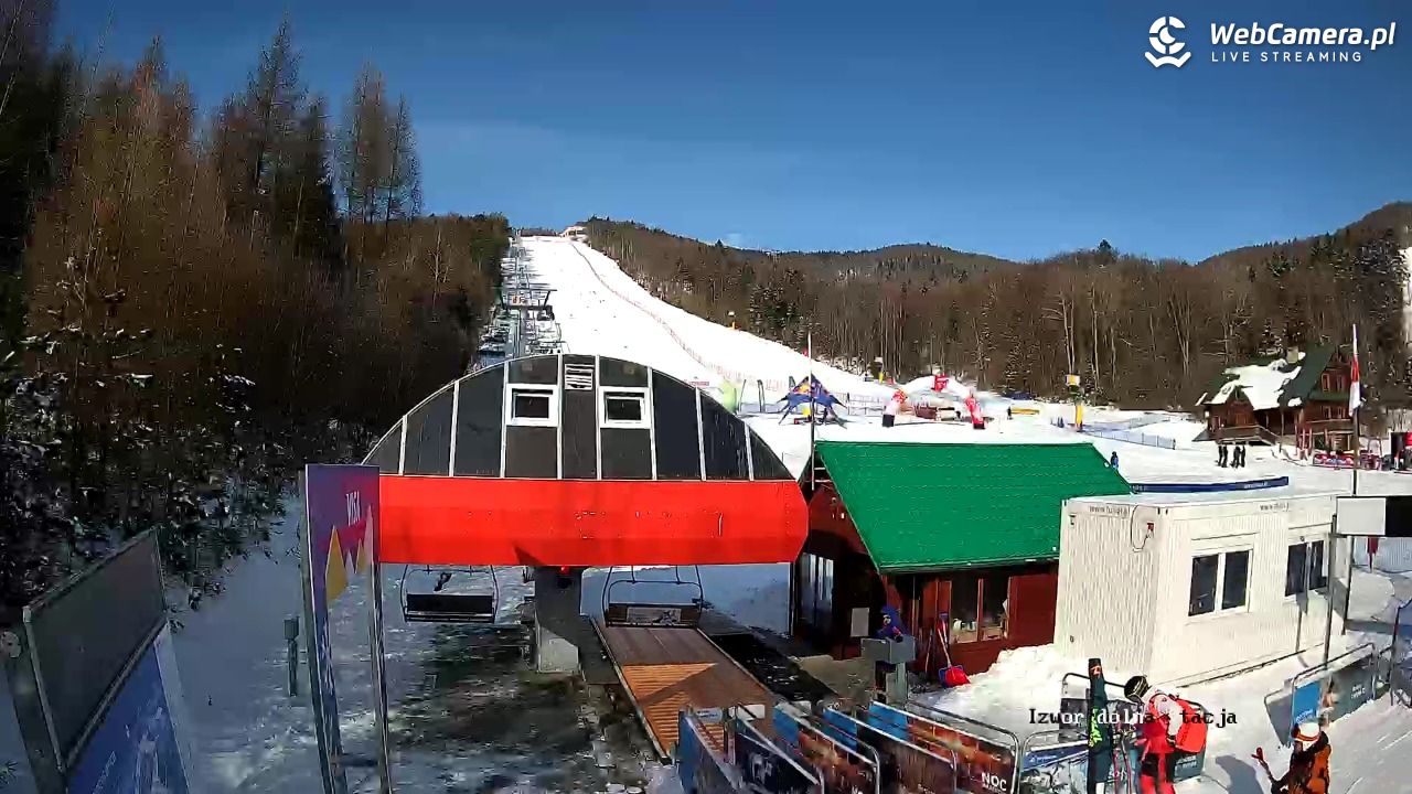 Jaworzyna Krynicka - widok na trasy nr 2 - 21 luty 2026, 09:32