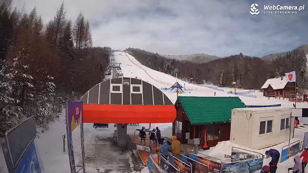 Jaworzyna Krynicka - widok na trasy nr 2 - 20 luty 2026, 10:08