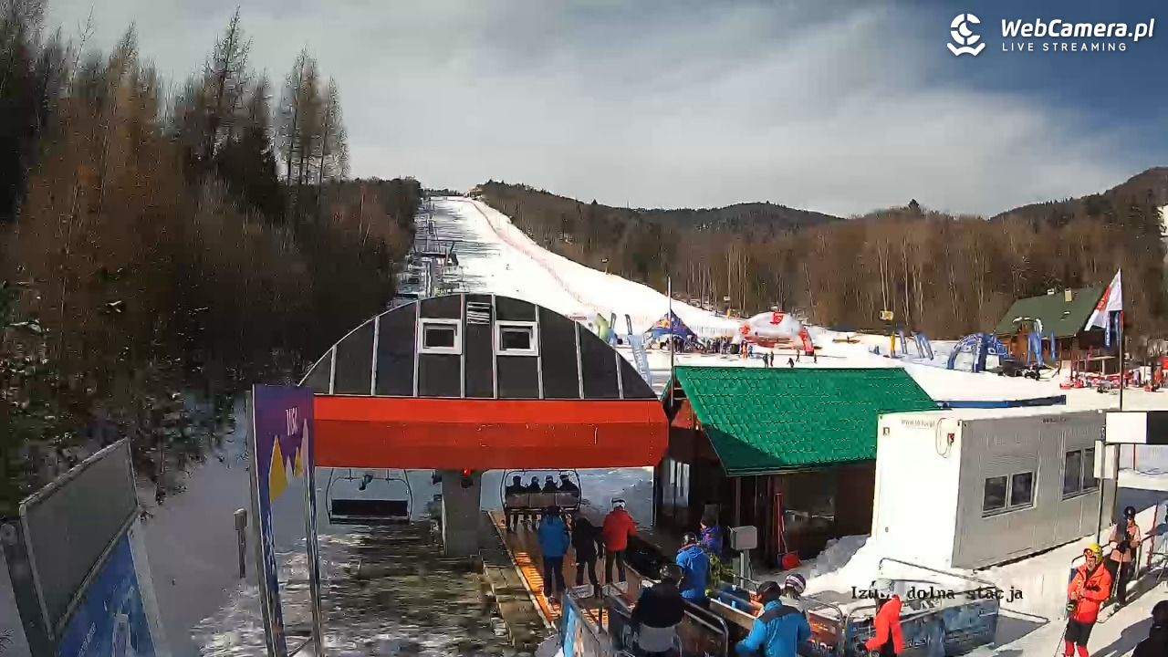 Jaworzyna Krynicka - widok na trasy nr 2 - 21 luty 2026, 12:22