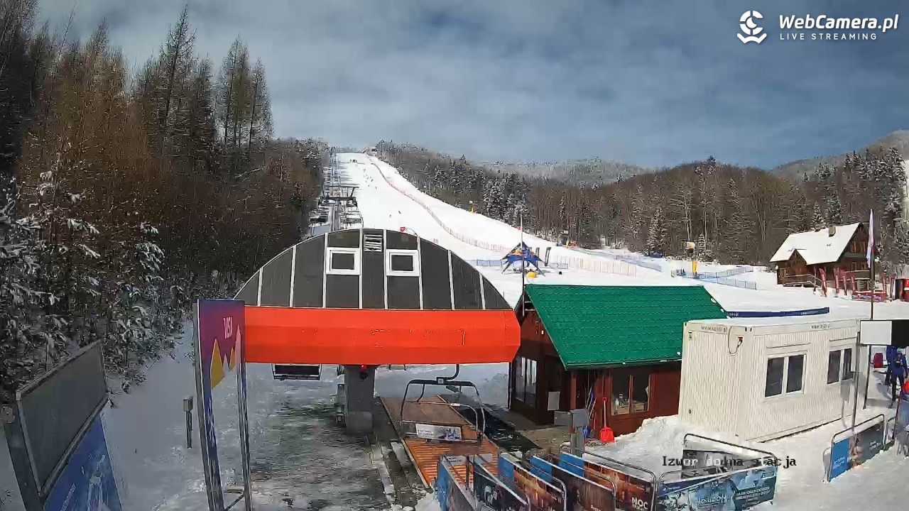 Jaworzyna Krynicka - widok na trasy nr 2 - 20 luty 2026, 10:03