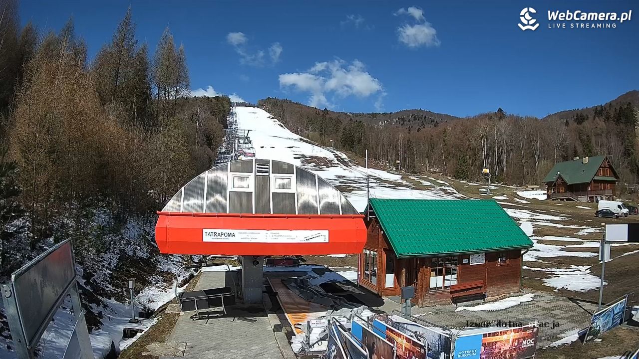 Jaworzyna Krynicka - widok na trasy nr 2 - 09 kwiecień 2025, 10:26