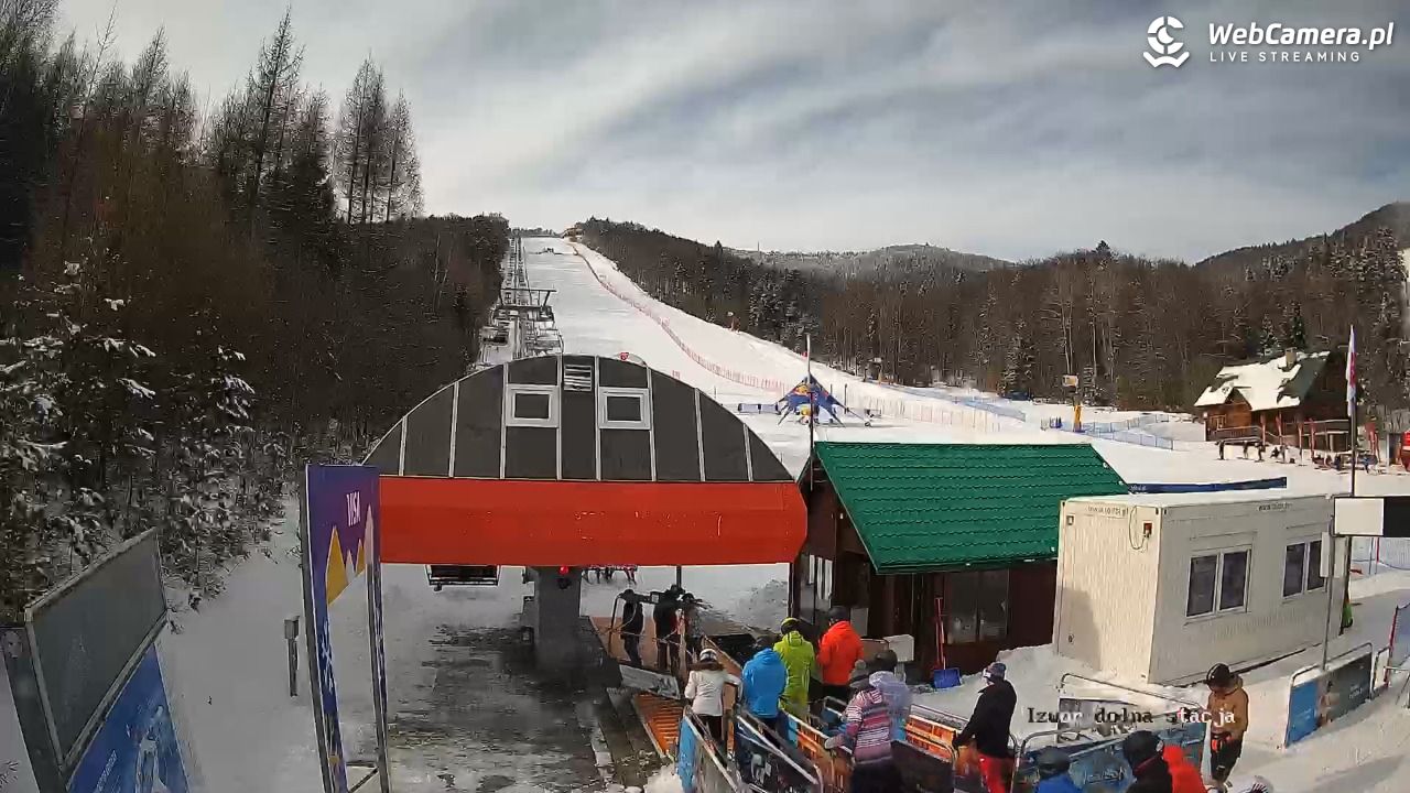 Jaworzyna Krynicka - widok na trasy nr 2 - 20 luty 2026, 13:19