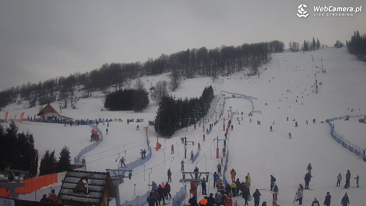 HARENDA - widok z dolnej stacji - 28 grudzień 2025, 13:40