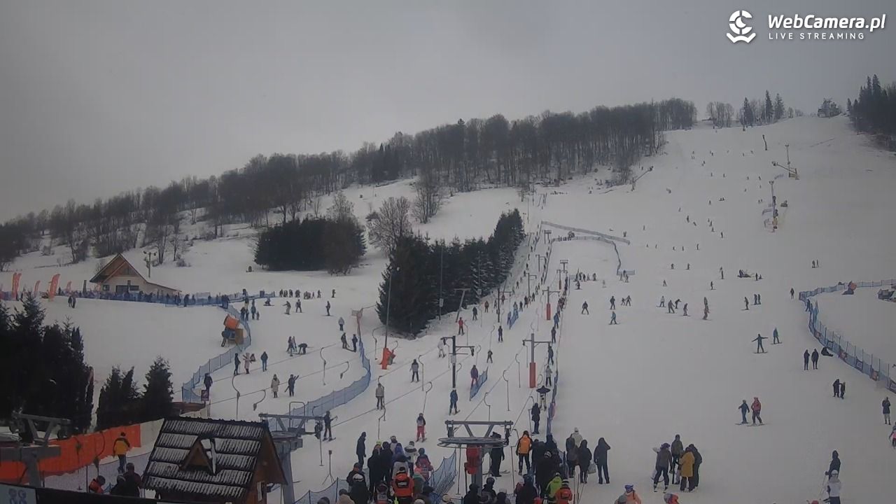 HARENDA - widok z dolnej stacji - 28 grudzień 2025, 14:12