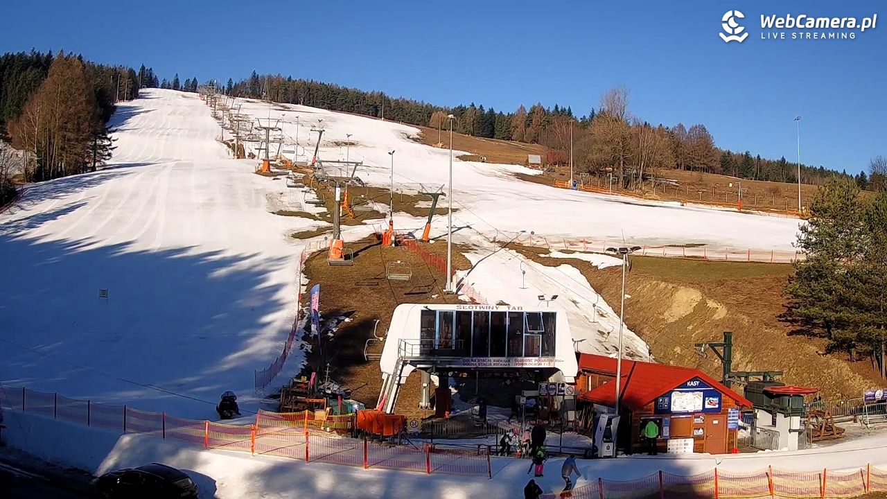 SŁOTWINY-ski - widok na dolną stację - 07 marzec 2026, 07:44