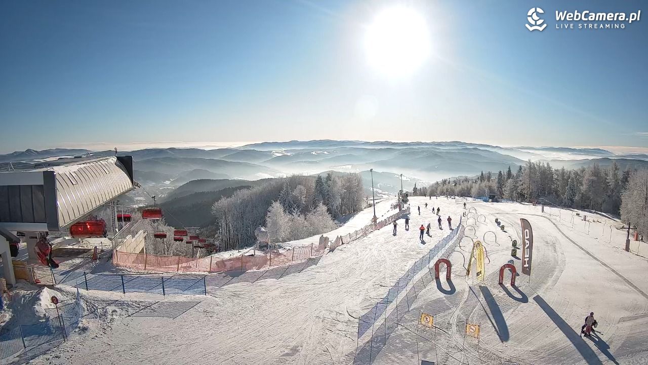 Jaworzyna Krynicka - widok na kolej Harnaś Express NOWOŚĆ - 09 styczeń 2026, 09:50