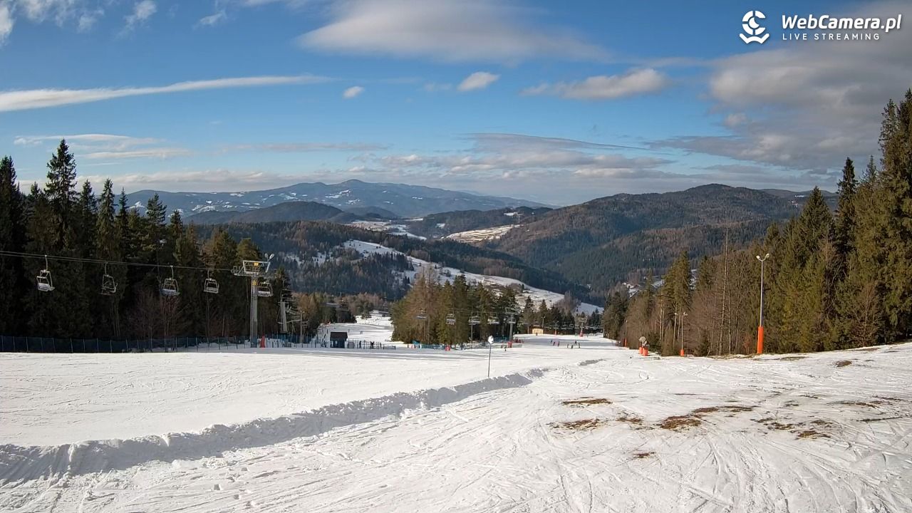 Wierchomla - widok na trasy - 27 styczeń 2026, 13:10