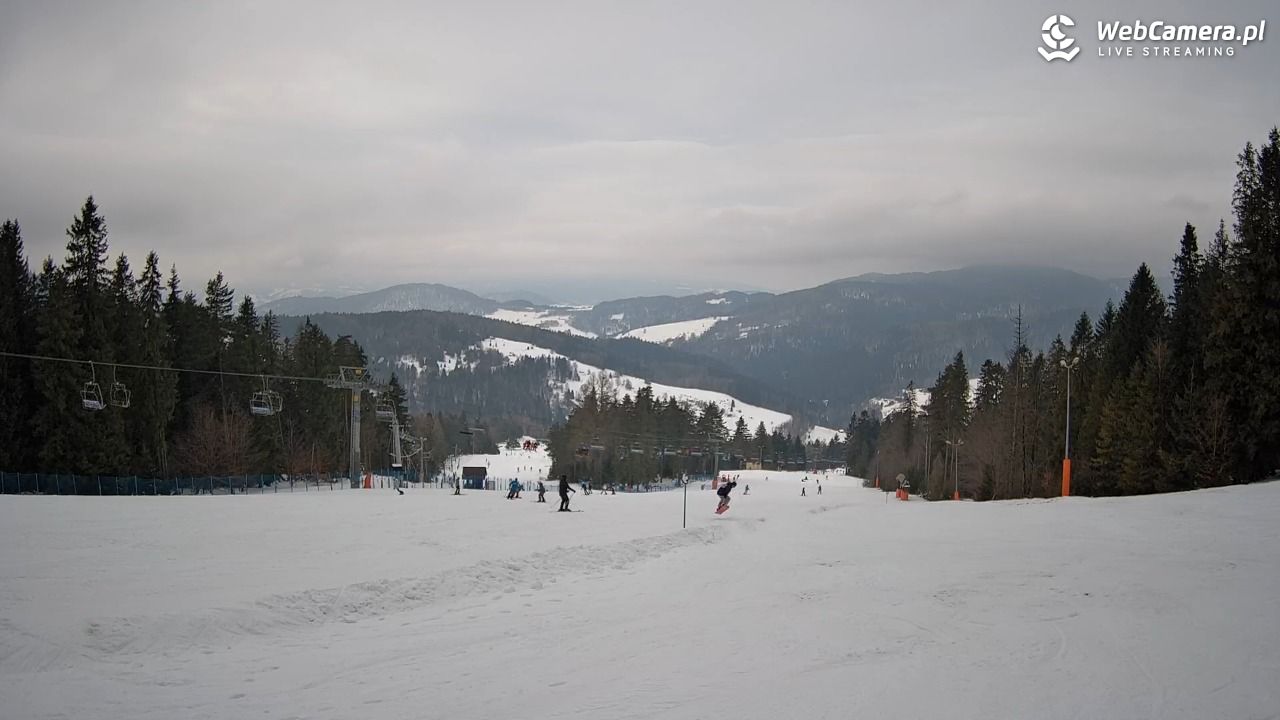 Wierchomla - widok na trasy - 25 styczeń 2026, 13:15