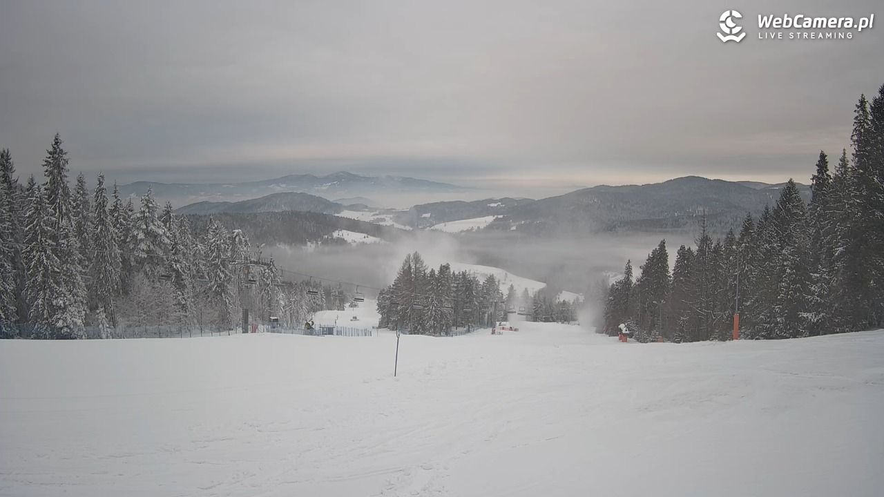 Wierchomla - widok na trasy - 10 styczeń 2026, 08:18