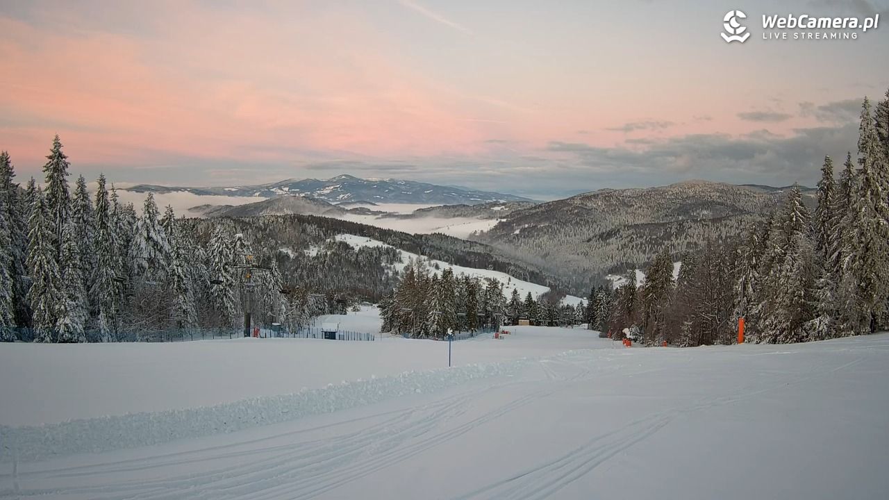 Wierchomla - widok na trasy - 15 styczeń 2026, 07:19
