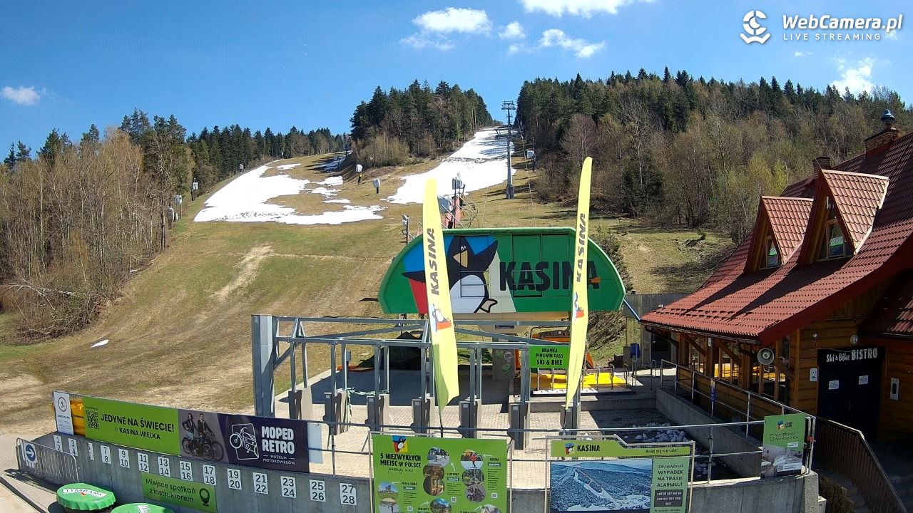 KASINA - ski dolna stacja wyciągu - 18 kwiecień 2026, 13:34