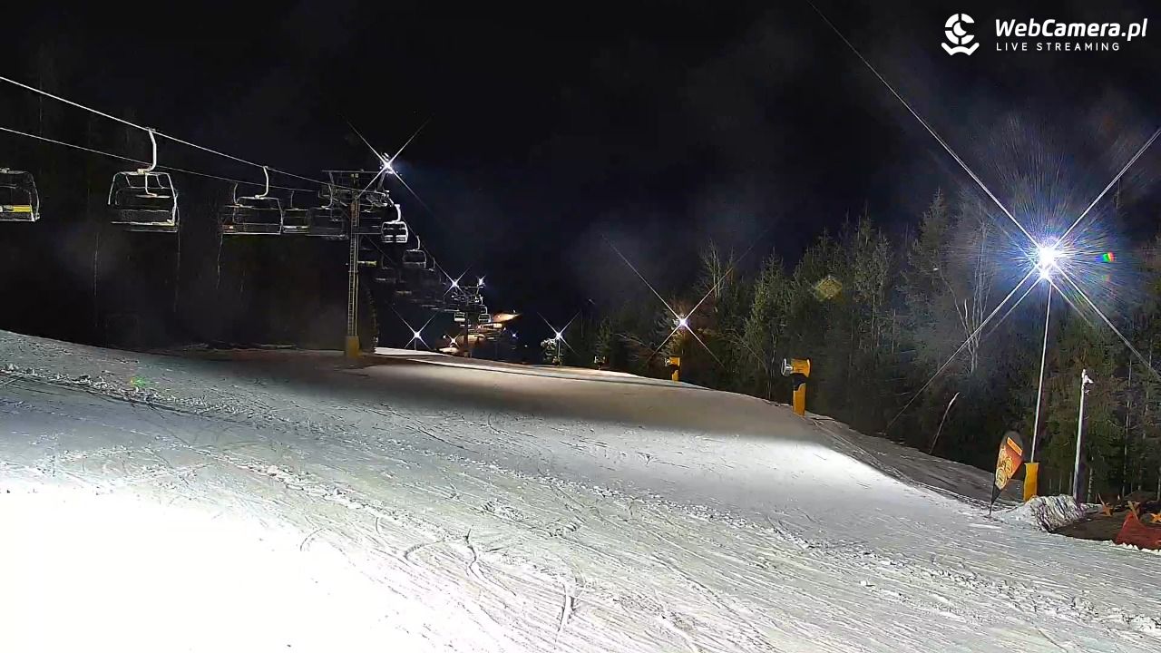 Ski Centrum Strachan - widok z górnej stacji NOWOŚĆ - 28 luty 2026, 19:53