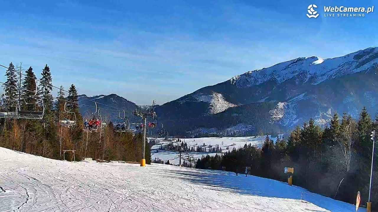 Ski Centrum Strachan - widok z górnej stacji NOWOŚĆ - 28 luty 2026, 15:06