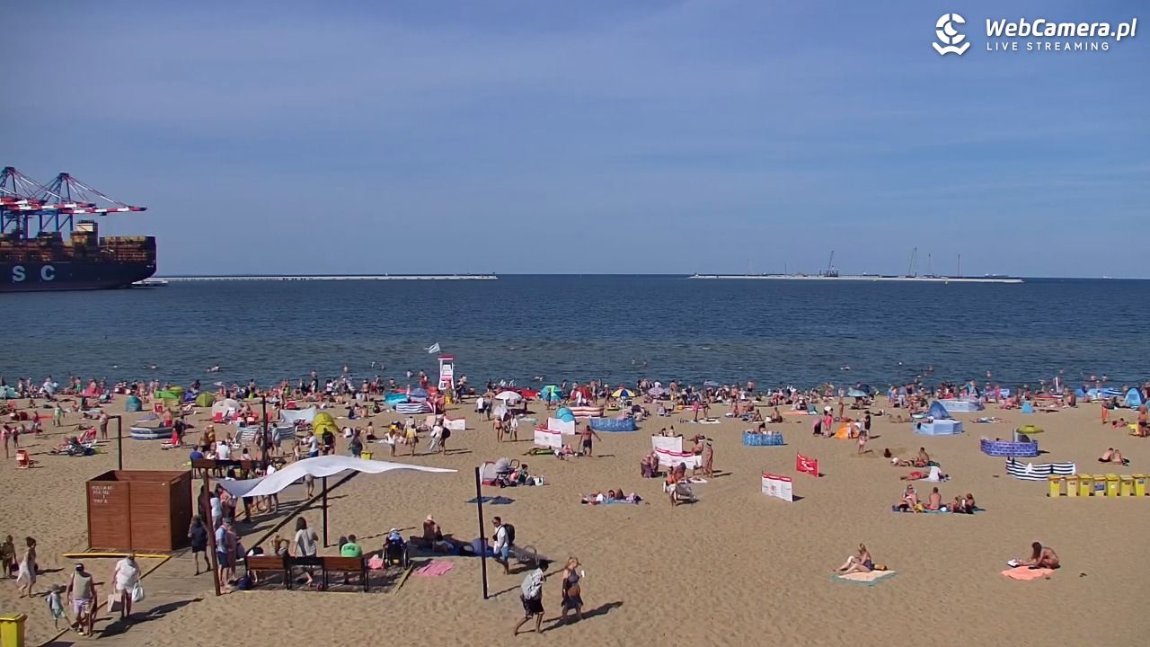 Gdańsk - widok na PLAŻĘ STOGI NOWOŚĆ - 14 sierpień 2026, 15:55
