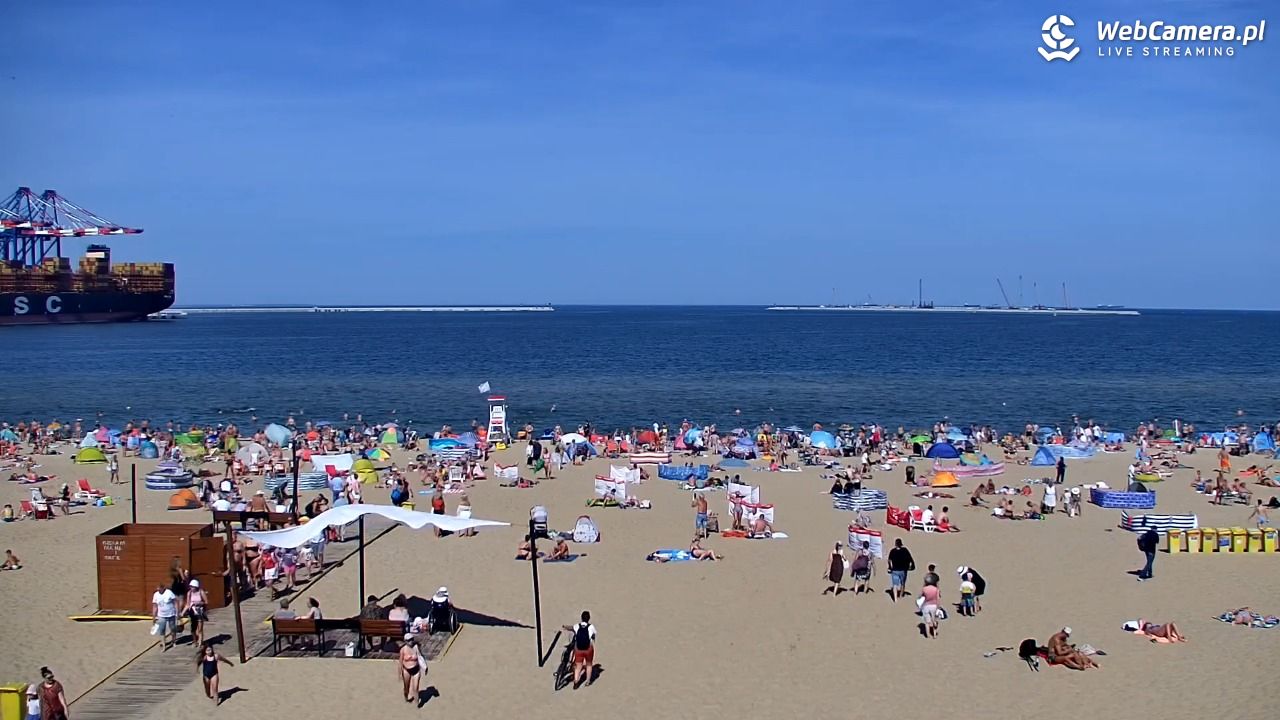 Gdańsk - widok na PLAŻĘ STOGI NOWOŚĆ - 14 sierpień 2026, 14:26
