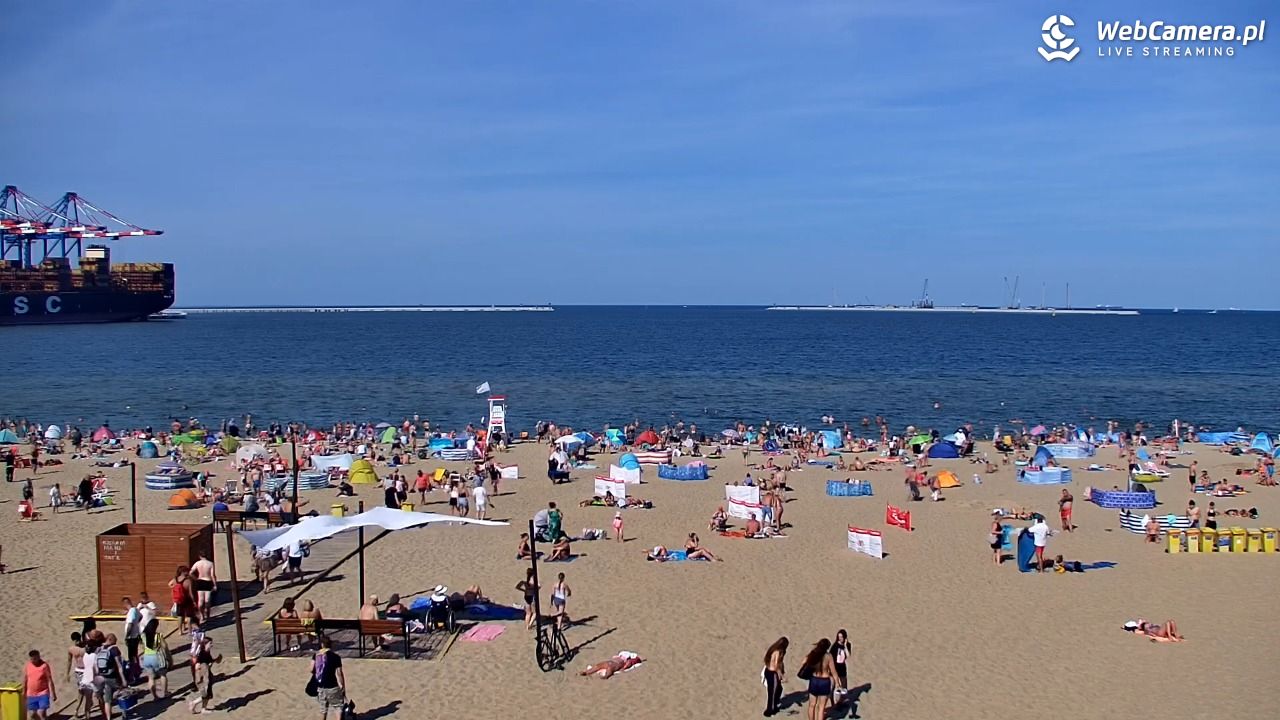 Gdańsk - widok na PLAŻĘ STOGI NOWOŚĆ - 14 sierpień 2026, 15:29