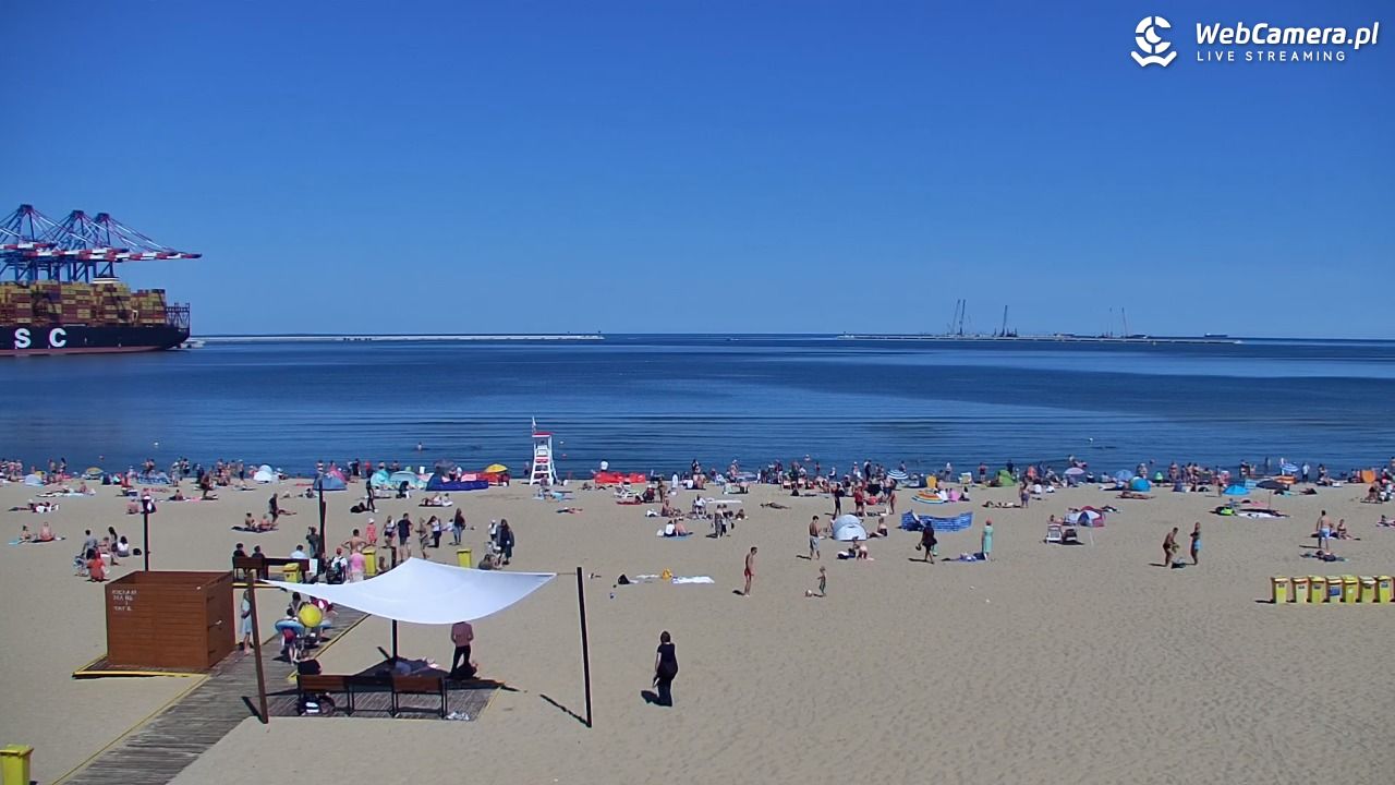 Gdańsk - widok na PLAŻĘ STOGI NOWOŚĆ - 13 sierpień 2026, 13:02