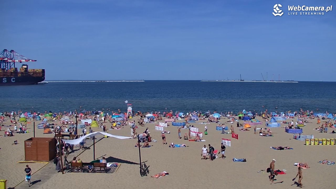 Gdańsk - widok na PLAŻĘ STOGI NOWOŚĆ - 14 sierpień 2026, 14:43