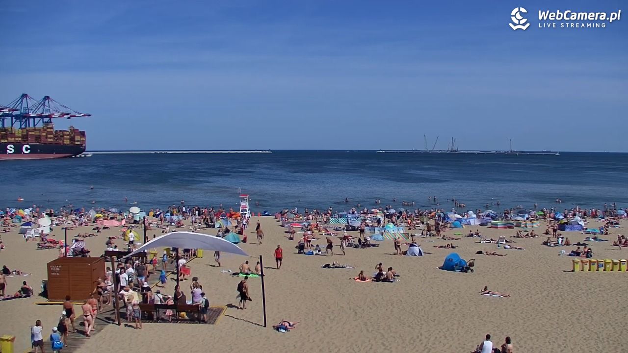 Gdańsk - widok na PLAŻĘ STOGI NOWOŚĆ - 15 sierpień 2026, 12:07