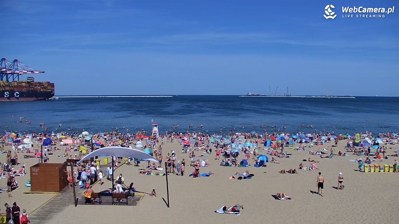 Gdańsk - widok na PLAŻĘ STOGI NOWOŚĆ - 15 sierpień 2026, 13:37