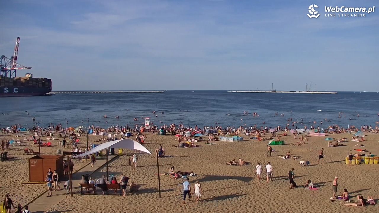 Gdańsk - widok na PLAŻĘ STOGI NOWOŚĆ - 15 sierpień 2026, 17:51
