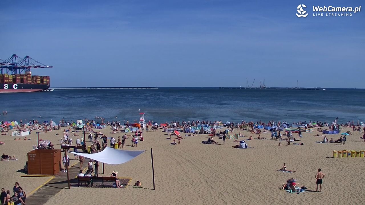 Gdańsk - widok na PLAŻĘ STOGI NOWOŚĆ - 15 sierpień 2026, 11:13