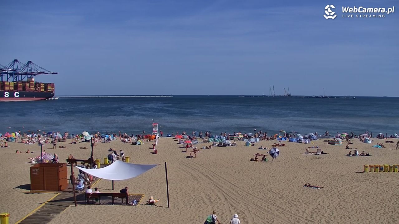 Gdańsk - widok na PLAŻĘ STOGI NOWOŚĆ - 15 sierpień 2026, 10:46