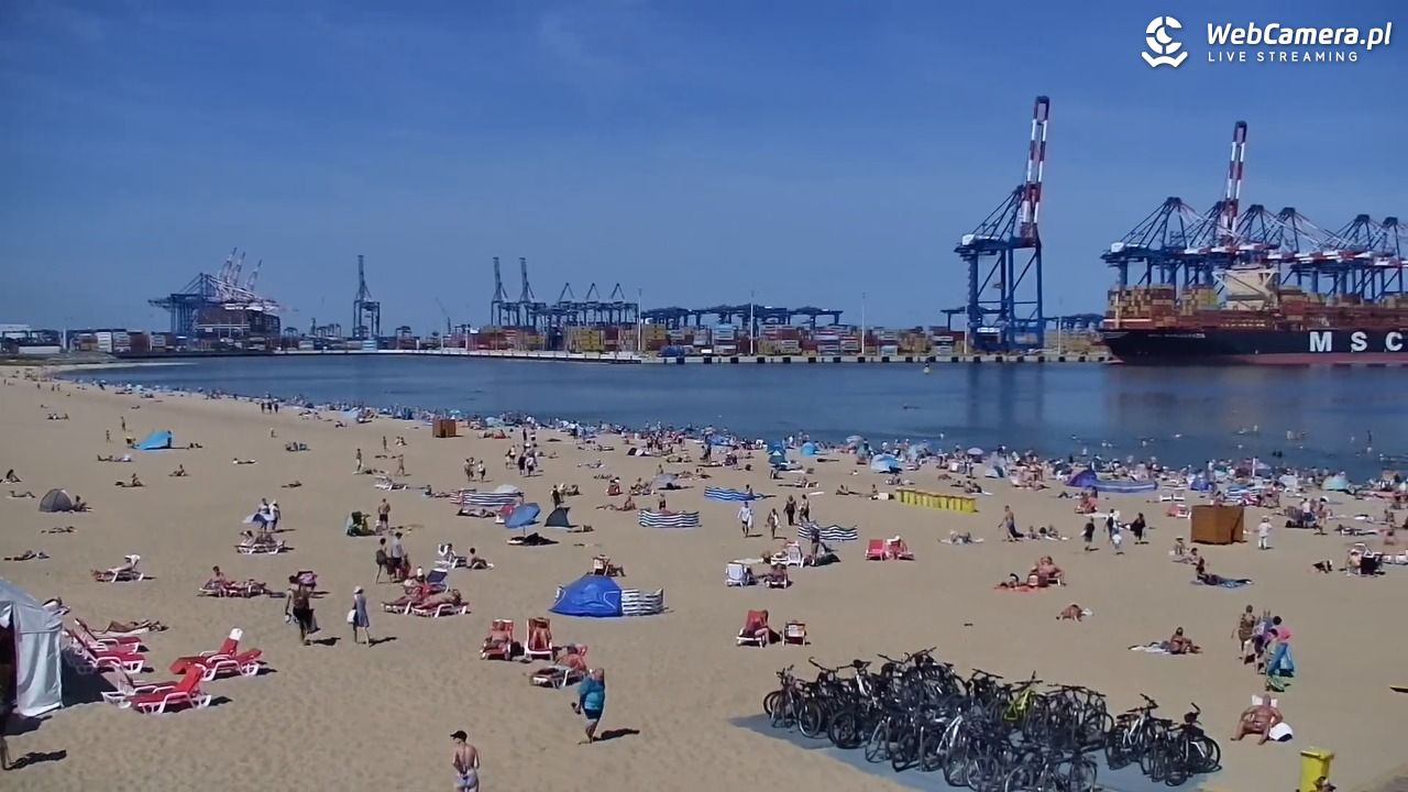 Gdańsk - widok na PLAŻĘ STOGI NOWOŚĆ - 14 sierpień 2026, 13:07