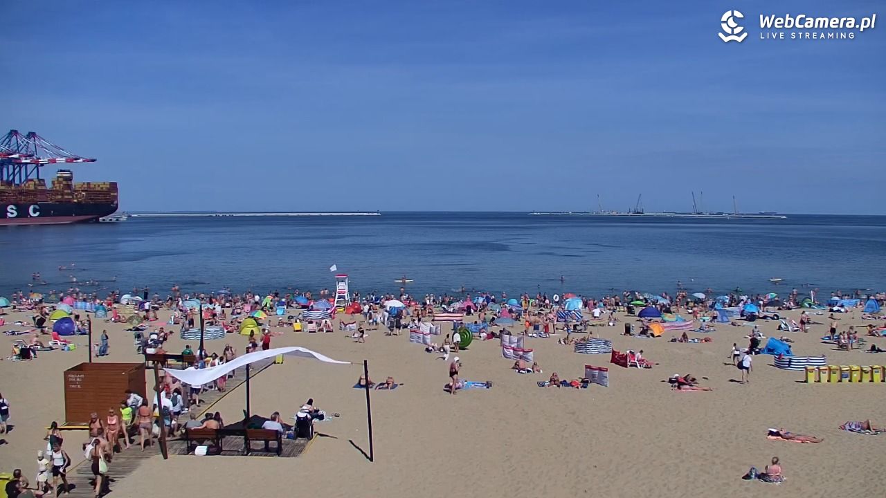 Gdańsk - widok na PLAŻĘ STOGI NOWOŚĆ - 14 sierpień 2026, 13:18