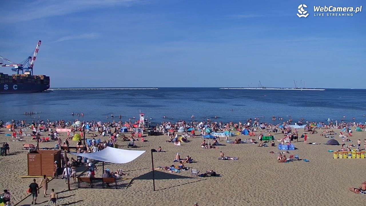 Gdańsk - widok na PLAŻĘ STOGI NOWOŚĆ - 15 sierpień 2026, 16:53