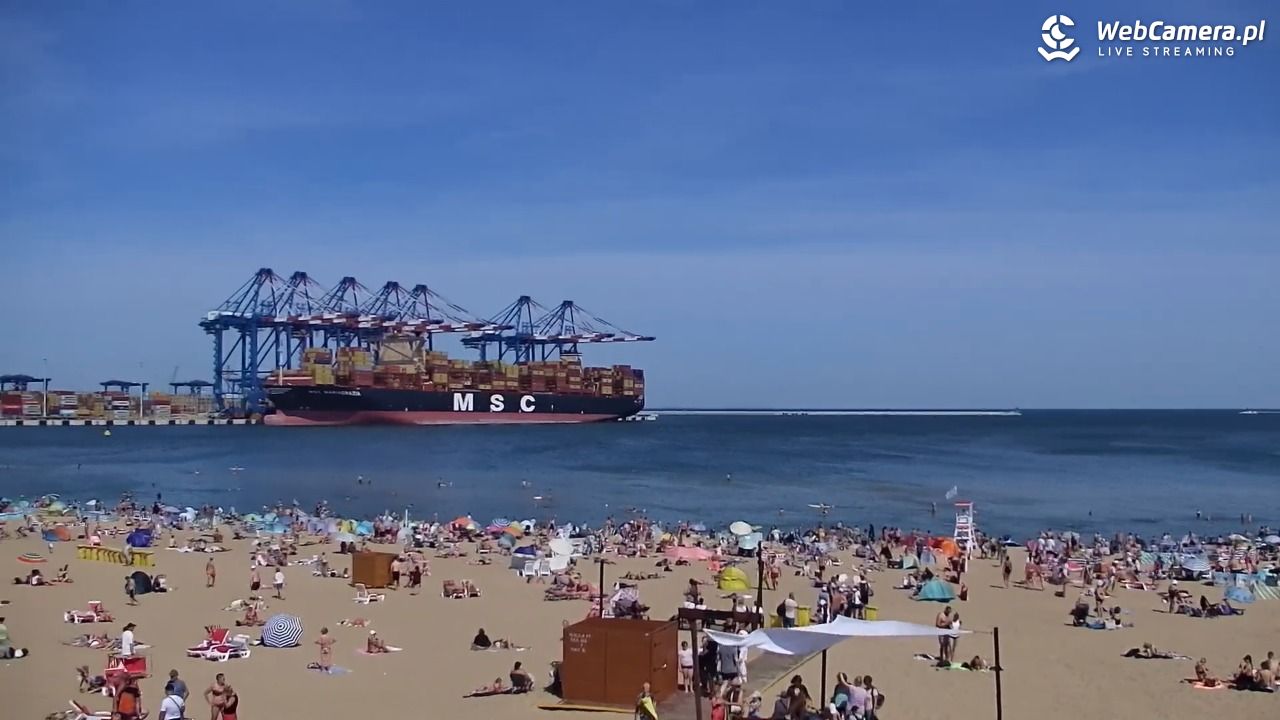 Gdańsk - widok na PLAŻĘ STOGI NOWOŚĆ - 15 sierpień 2026, 12:08