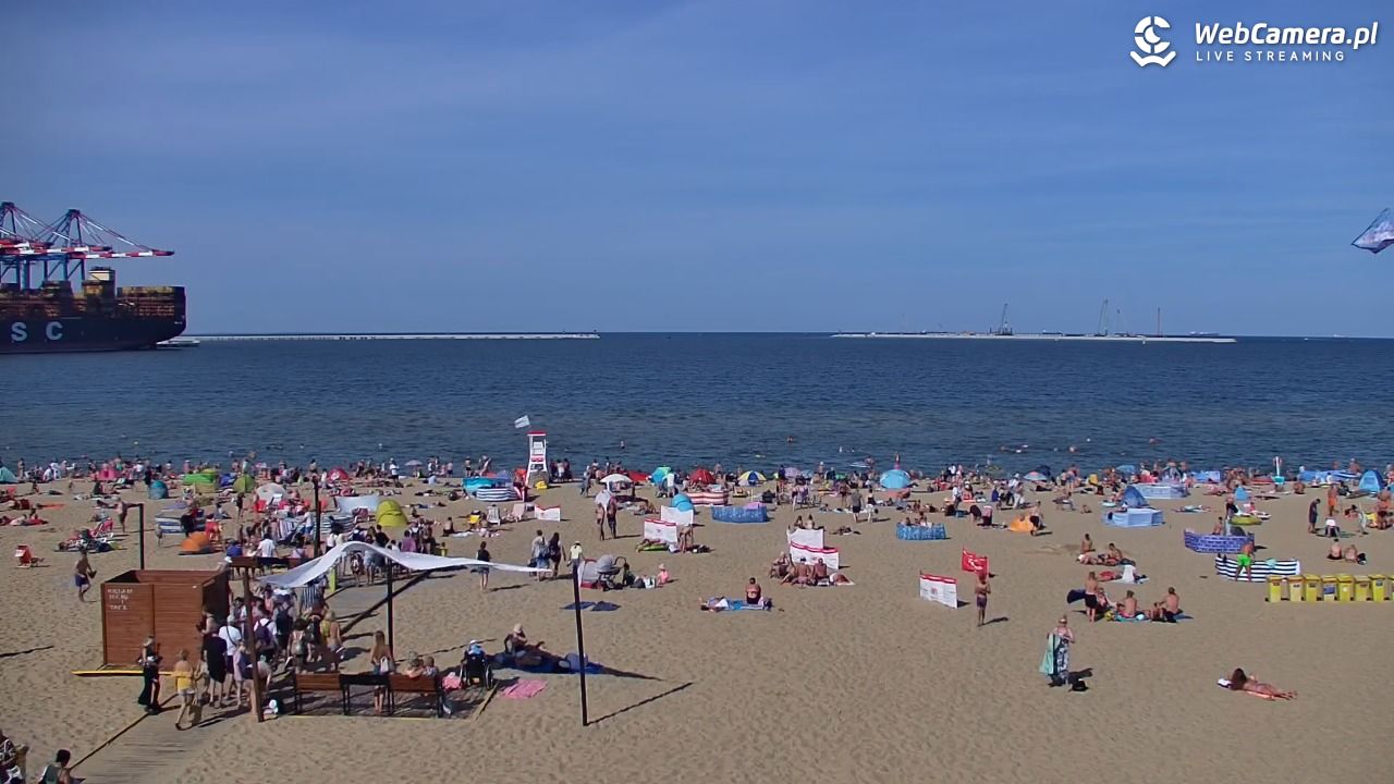 Gdańsk - widok na PLAŻĘ STOGI NOWOŚĆ - 14 sierpień 2026, 15:51