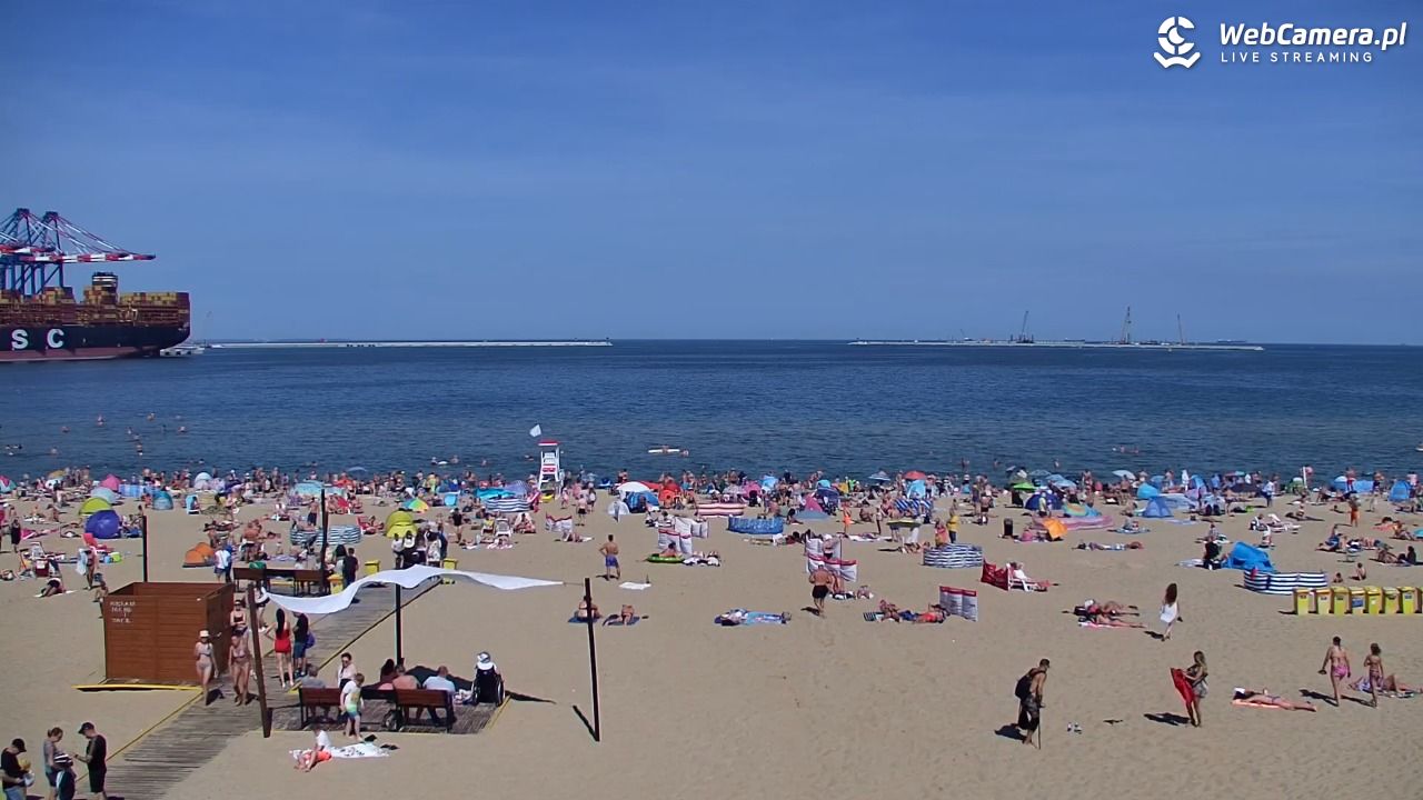 Gdańsk - widok na PLAŻĘ STOGI NOWOŚĆ - 14 sierpień 2026, 13:33