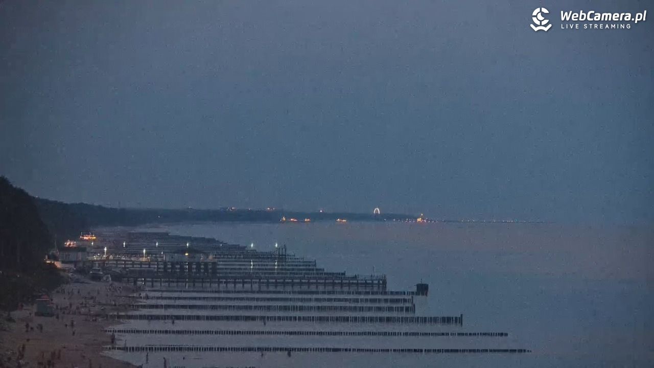 USTRONIE MORSKIE - widok na plażę - 30 lipiec 2026, 21:34