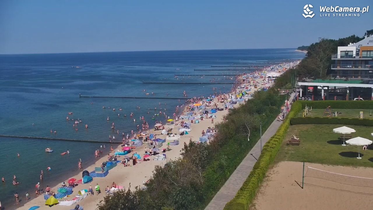 USTRONIE MORSKIE - widok na plażę - 30 lipiec 2026, 15:05