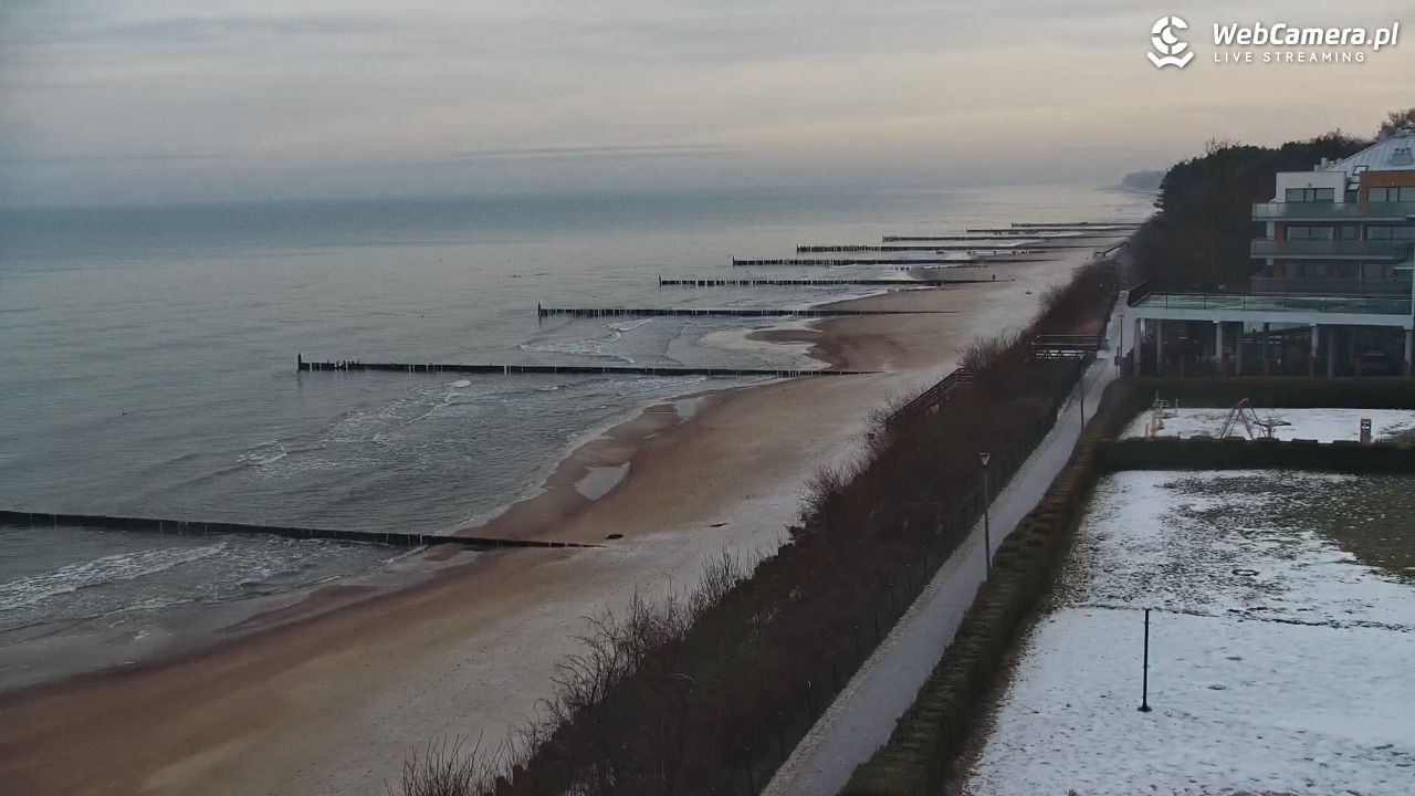 USTRONIE MORSKIE - widok na plażę - 15 styczeń 2026, 09:05