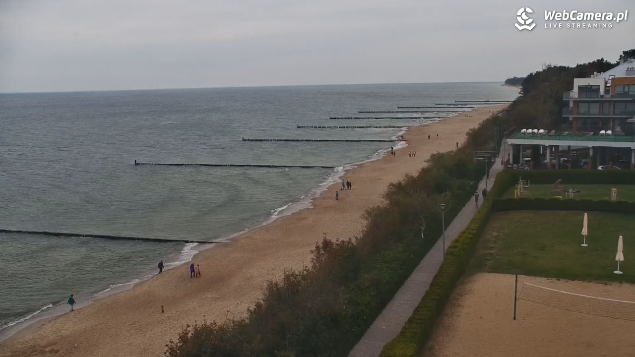 USTRONIE MORSKIE - widok na plażę - 13 wresień 2026, 10:21