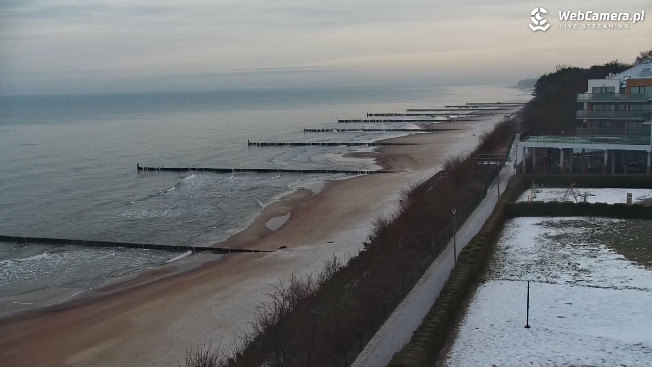 USTRONIE MORSKIE - widok na plażę - 15 styczeń 2026, 09:03