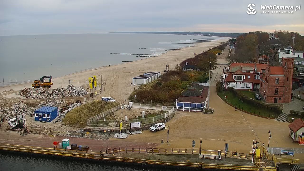 USTKA - widok z pylonu na plażę - 05 listopad 2025, 08:37