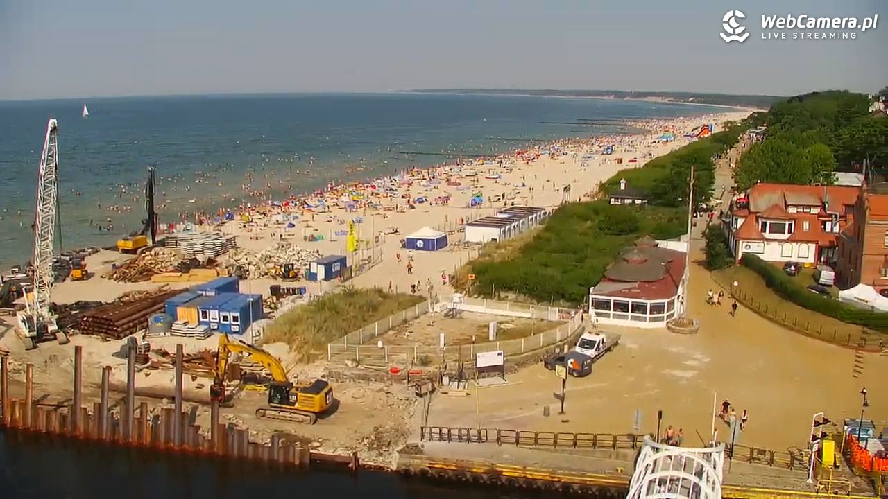 USTKA - widok z pylonu na plażę - 28 czerwiec 2026, 16:11
