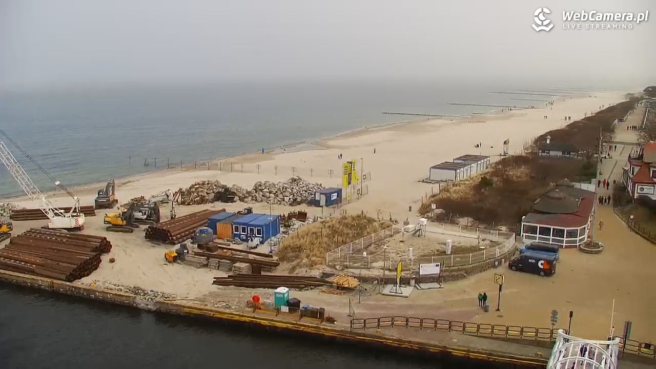 USTKA - widok z pylonu na plażę - 29 marzec 2026, 12:10