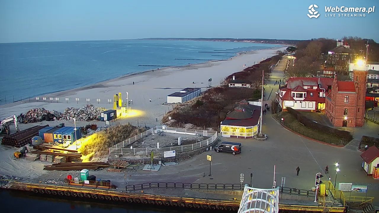 USTKA - widok z pylonu na plażę - 29 marzec 2026, 19:45