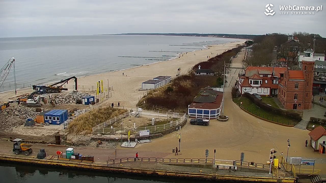 USTKA - widok z pylonu na plażę - 21 grudzień 2025, 10:47