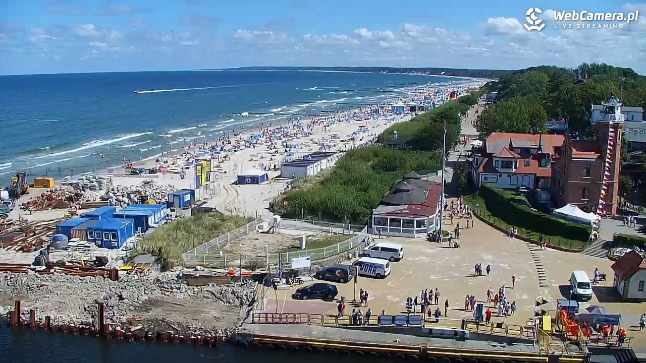 USTKA - widok z pylonu na plażę - 12 sierpień 2026, 12:31
